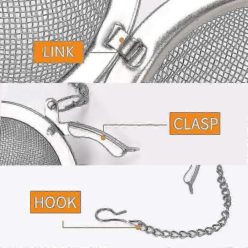 2-pack stainless steel mesh tea balls, 2.1 inches in diameter, tea strainer, tea filter