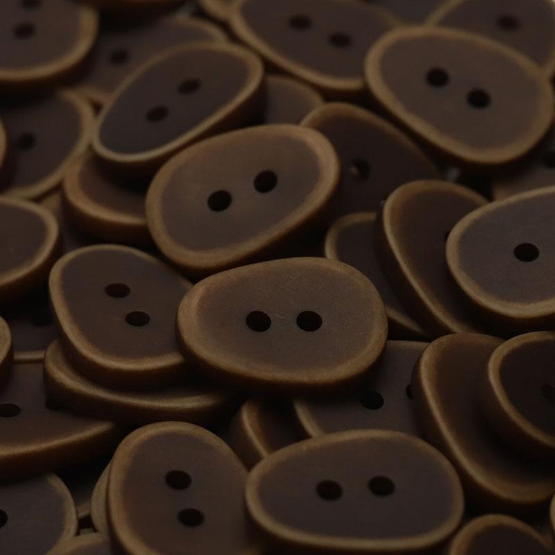

5 шт. овальные пуговицы с двумя глазами, кофейные пуговицы для женской одежды, двусторонние нейлоновые декоративные пуговицы для пальто 1 #[34mm LY3361 two-eye water drop wipe coffee]
