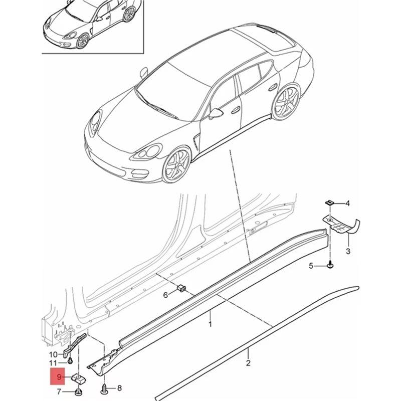 2X 97050458501 Center Pillar Rocker Jack Support Jacking Point For Panamera 970 2010-2016