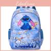 Disney Stitch Student Backpack Large Capacity Nylon Kids School Bag With Comfortable Straps For Education