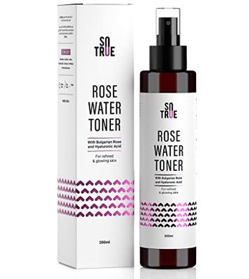 Sotrue Rose Water Spray For Face | Alcohol Free Face Toner with Bulgarian Rose & Hyaluronic Acid 200ml | Skin Refining, Pore Tightening