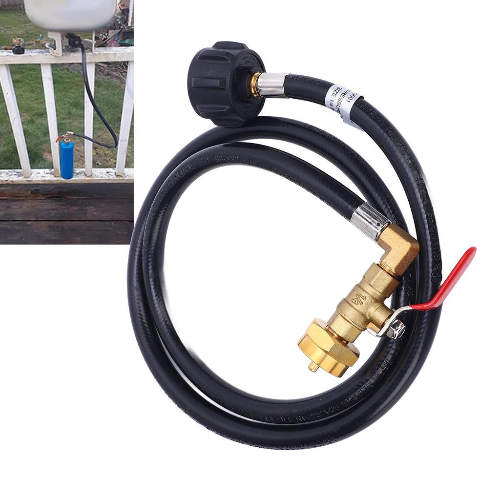 Gas Extension Refill Hose 350 PSI QCC1 Connector Flexible 4 Feet Gas Refill Adapter Hose Stable Connection for Outdoor Cooking