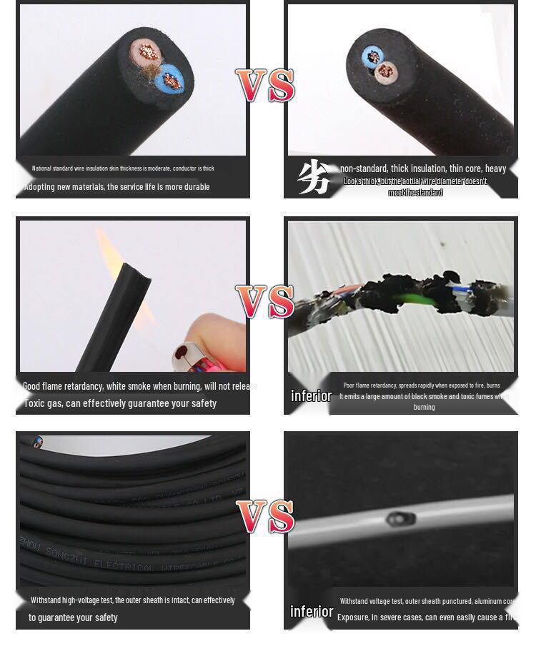 2.5mm Pure Copper Two-Core Flexible Household Extension Cable