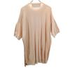 Dulcamara Made In Japan Short Sleeve Cotton Knit One Piece Beige X Brown Women Used