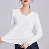 Collar Long-sleeved Tencel Women's Bottoming Shirt, Low-necked Temperament Slim-fitting and Thin Top In Spring and Autumn