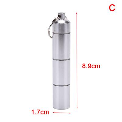 17 mm Kapselform, Aluminium-Pillen-Aufbewahrungsbox, wasserdichter Halter, Behälter, Schlüsselanhänger