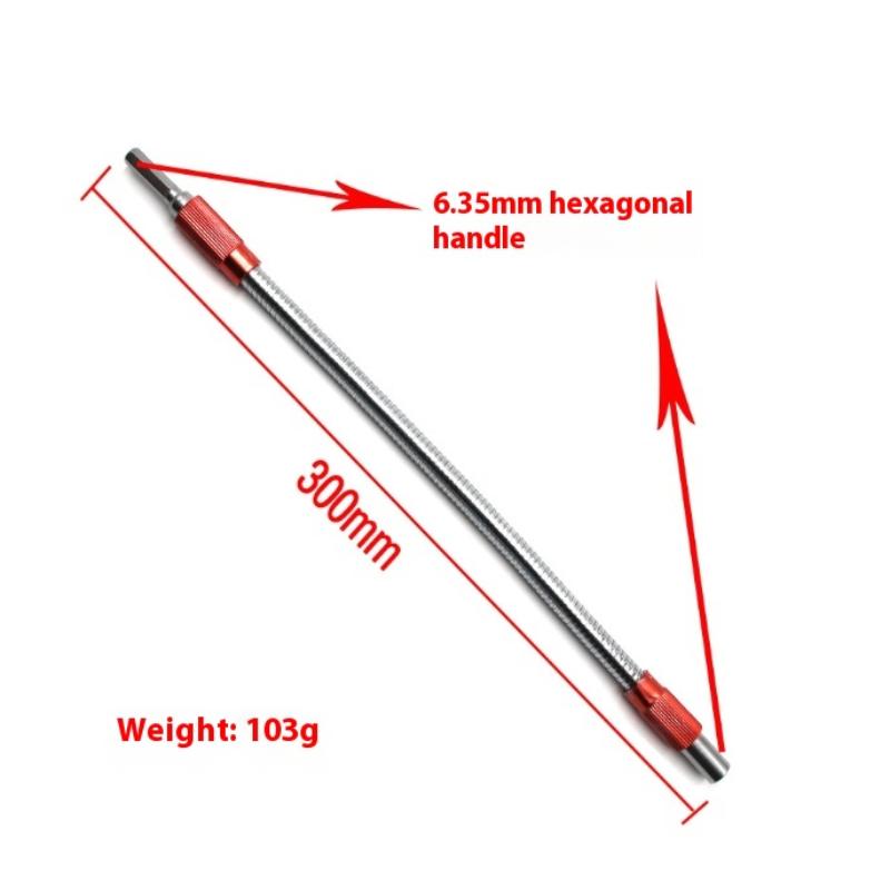 Quick Flexible Drill Bit Extension For Screwdriver 300mm Length Bendable Elastic Joint Head Shaft 1/4 Hex Shank Hex Shank
