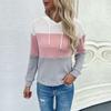 Casual Comfort and Versatility Early Fall Fashion Women's Long-sleeved Color Blocking Hooded Sweater