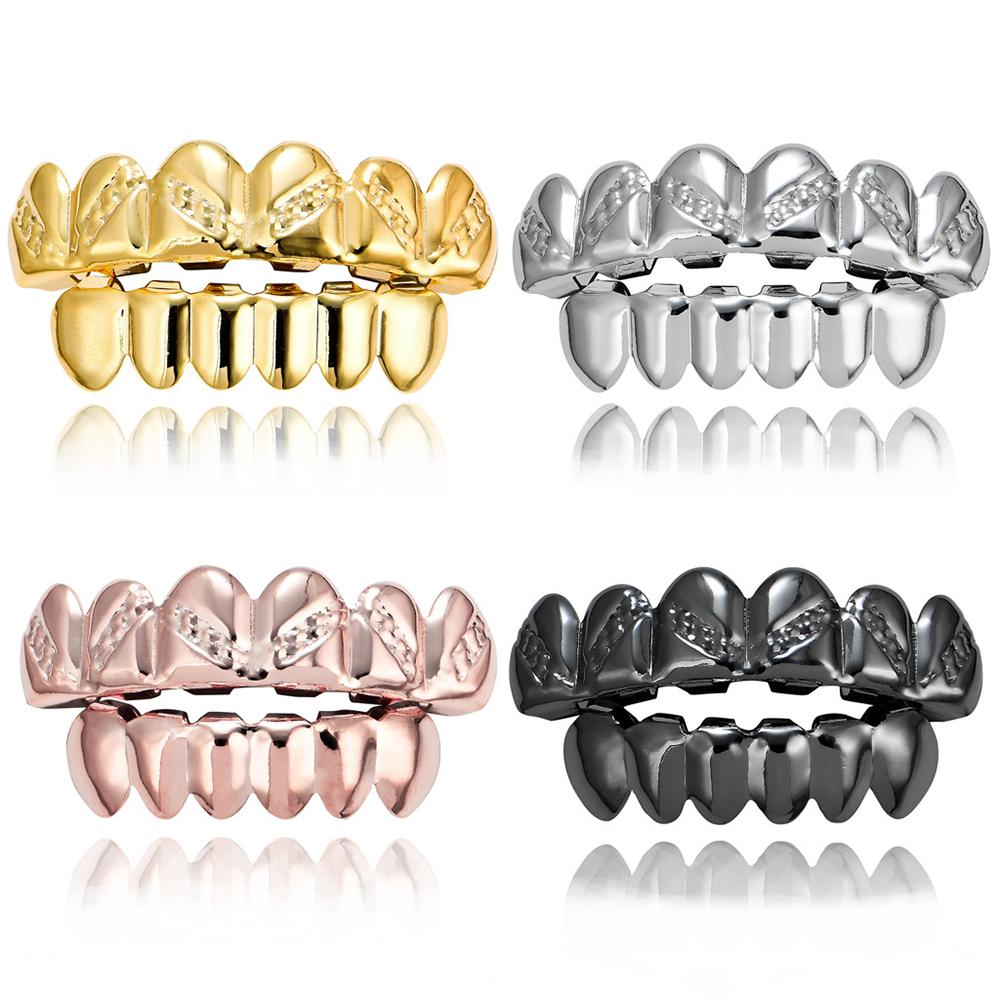 Hip Hop Rock Halloween Costume Party Hip Hop Braces Real Gold Plated Glossy Twill For Men And Women Trend Braces