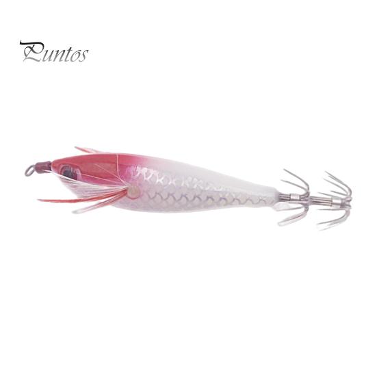 Shrimp Bait 5g/8cm Wood Luminous Realistic Fish Eye Sharp Hook Vivid Bright Color Fishing Universal Squid Jigging Artificial Wobblers for Sea
