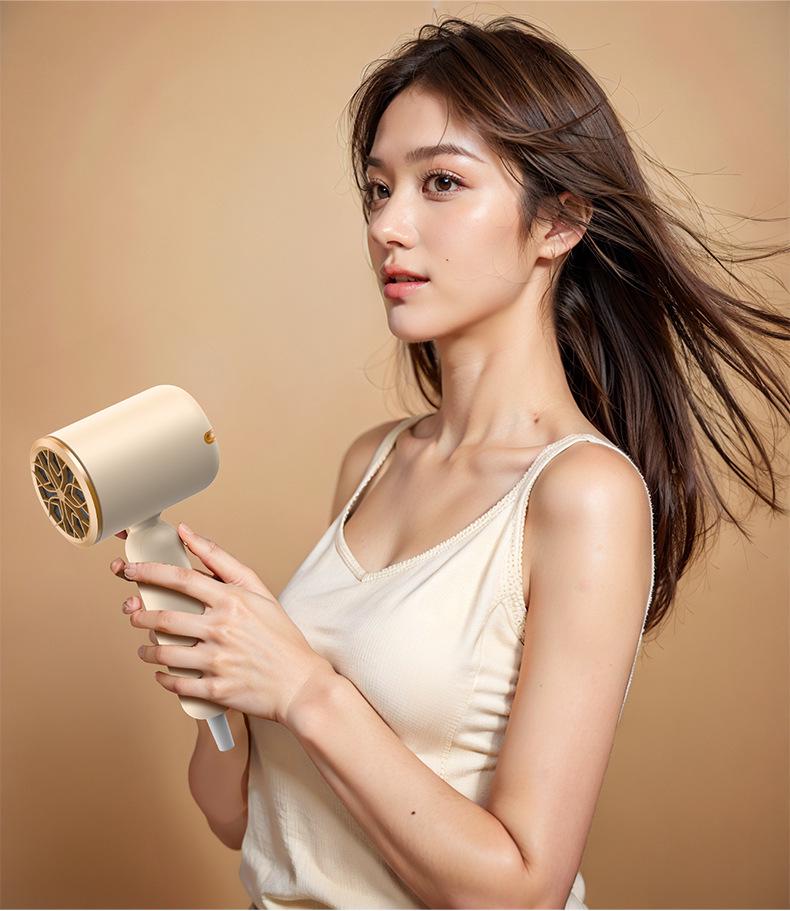 Folding Hair Dryer with Blue Light - Portable, Hot/Cold Settings, Ideal for Home, Salon, Dorm Use