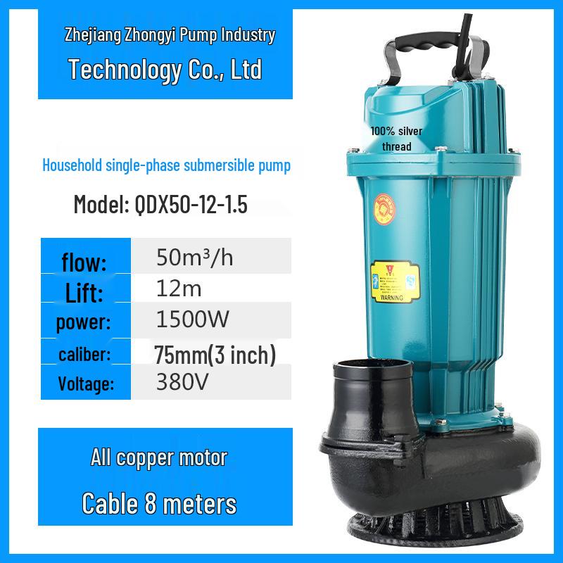 Zhongyi 220V 4-Inch Aluminum Submersible Pump for High Flow and High Head Sewage Applications