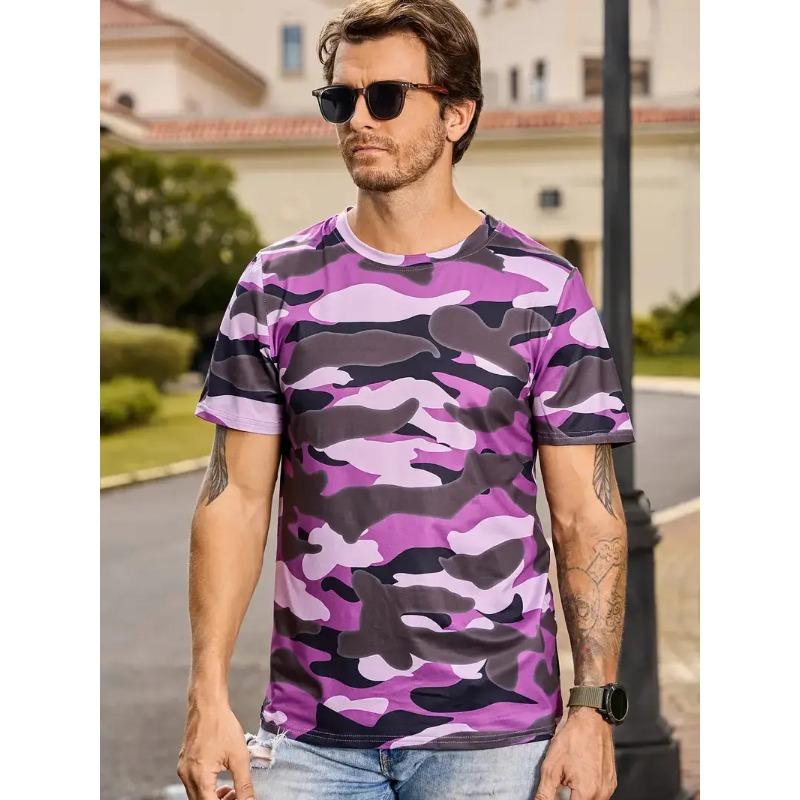 Camouflage Print Men's Tshirt Casual Comfortable Streetwear 3D Summer Outdoor Short Sleeve Crew Neck Sports Top Training T-shirt