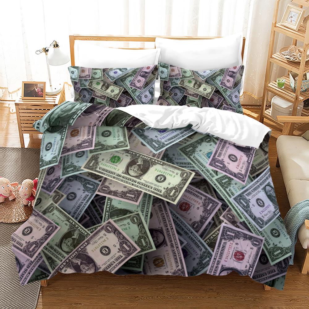 Dollars Bedding Set 3D Print Banknotes Duvet Cover Home Textiles Single Twin Full King Size With Pillowcases Dropshipping