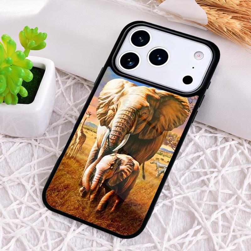 FOREST ELEPHANT Animal Phone Case for iPhone 17 Air 16 15 11 12 14 13 Pro Max Shockproof Cover