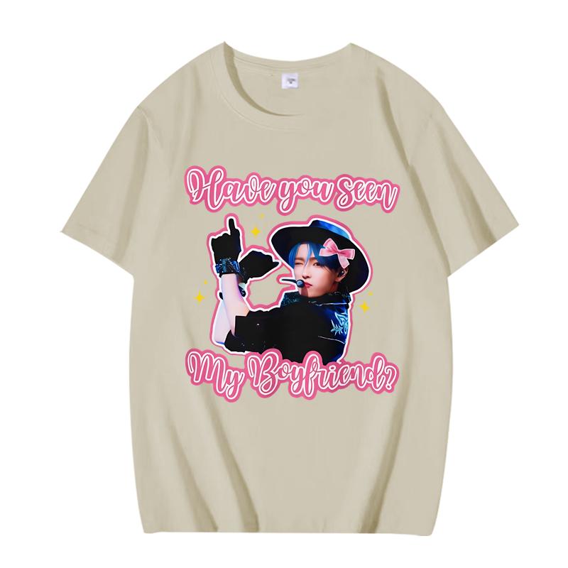 Ateez Hongjoong Cowboy Boyfriend T Shirt men women Oversized 100% Cotton Hot sale short sleeve Summer print  fashion Unisex tops