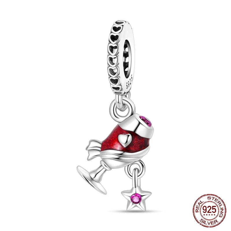 Copper Metal Trendy Fashion Glowing Spaceship Astronaut Bunny Planet Charm Bead Components Bead Components Compatible With Brand Authentic Original