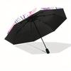 My Melody & Kuromi Sanrio Cartoon Cartoon Umbrella, Portable 3-Fold Compact Umbrella, Suitable for Camping, Hiking and Travel, Ideal Easter Birthday G