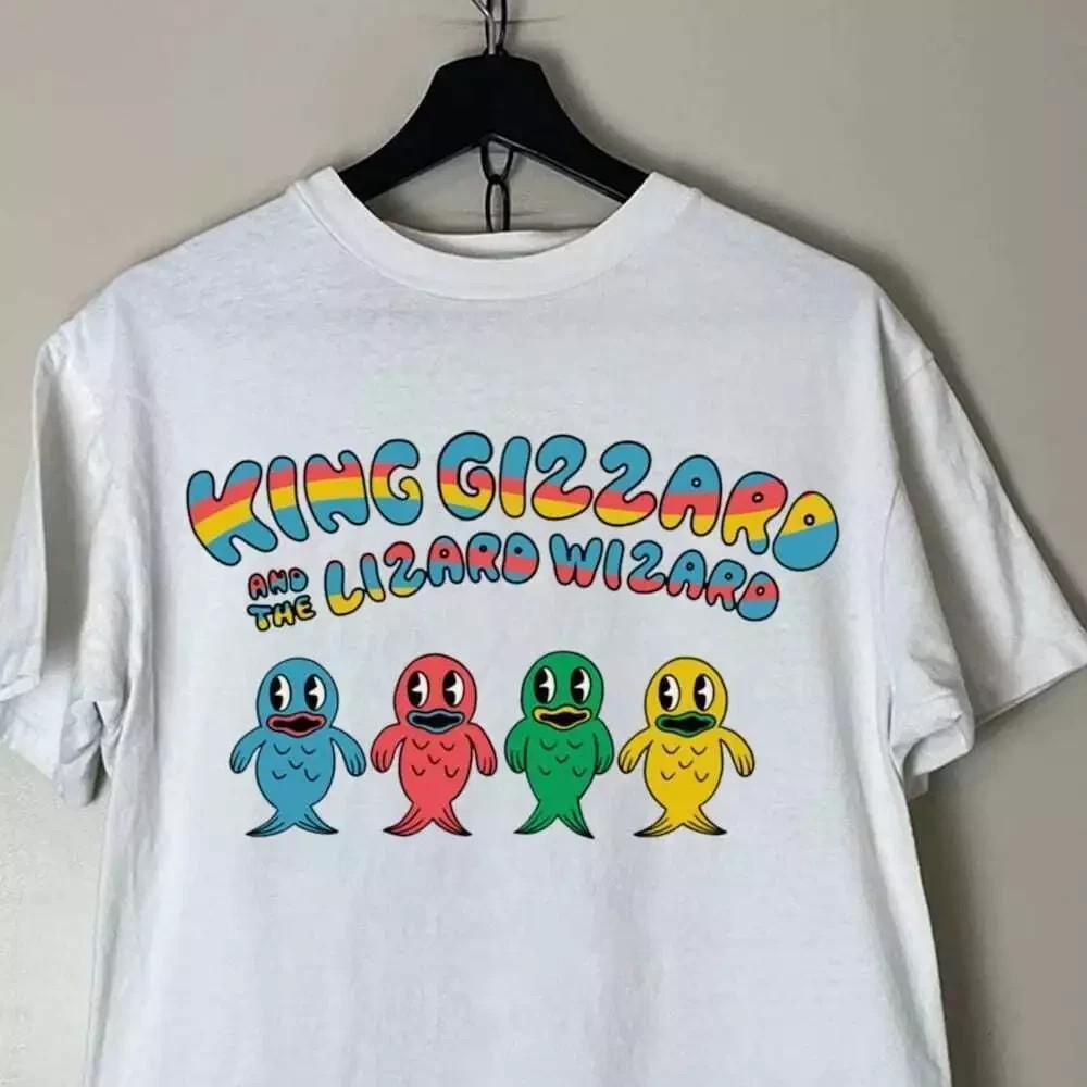 

New King Gizzard And The Lizard Wizard Fish Family Full Size S-5XL Unisex T-Shirt XXL