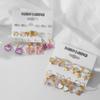 Fashion Diamond Butterfly Pink Lovely Pendant Earrings Set Flower Earrings Jewelry Elegant Pendant Earrings Set Temperament Earrings Women's Earrings