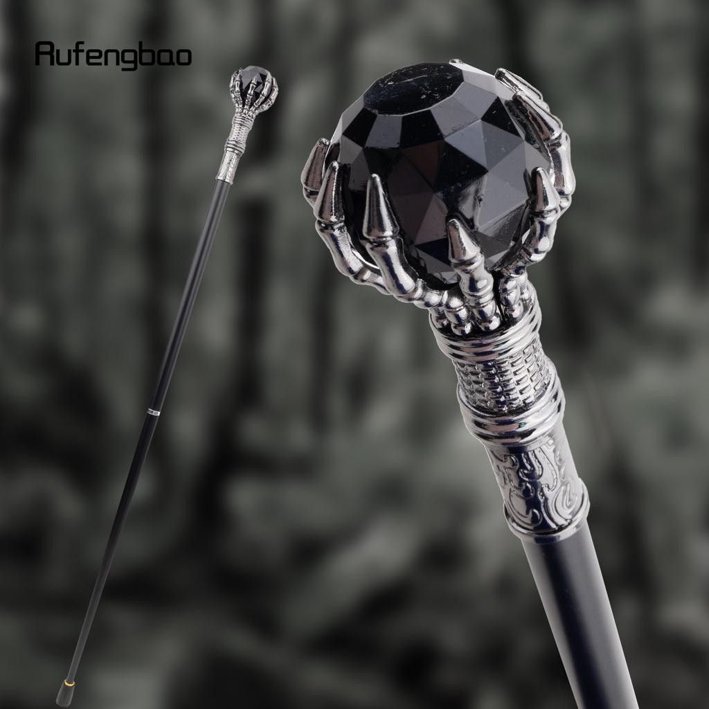 Black Glass Ball Steampunk Cane Fashion Decorative Stick Gentleman Luxury Crosier Knob Walking Stick 93cm