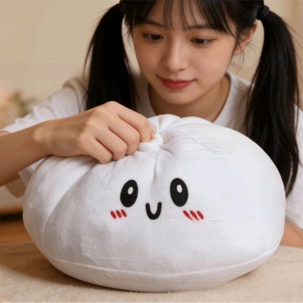 Fleece-Oberfläche Große Brötchen Kissen Cartoon Brötchen Plüschtiere Gedämpfte Brötchen Dekokissen Auto