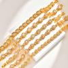 Glänzendes Metallarmband mit Zirkonia, 14K Goldplattiertes klobiges Gliederarmband zum Stapeln, Modischer Elegantes Schmuckstück für Frauen Mädchen Geschenk