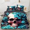 3D Print Skull Bedding Set Boys Girls Twin Queen King Size Duvet Cover Pillowcase Bed Boys Adult Home Textileextile Luxury Gift