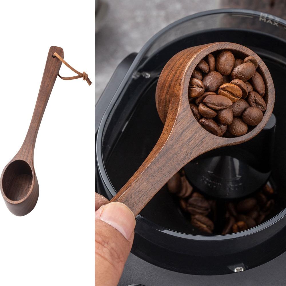 Long Handle Coffee Bean Spoon Walnut Teaspoon Measuring spoon  for Measuring Coffee Beans