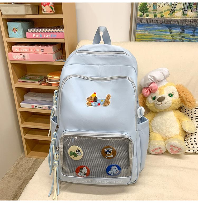 

Рюкзак большой вместимости, универсальный и прозрачный для девочек и девушек, модный школьный рюкзак для студентов на занятиях синий