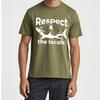 Mens Tshirt Cotton Shirt Unisex Summer Unisex T Shirt Respect The Locals Shark Design Short Sleeve Workout Round Neck Tops