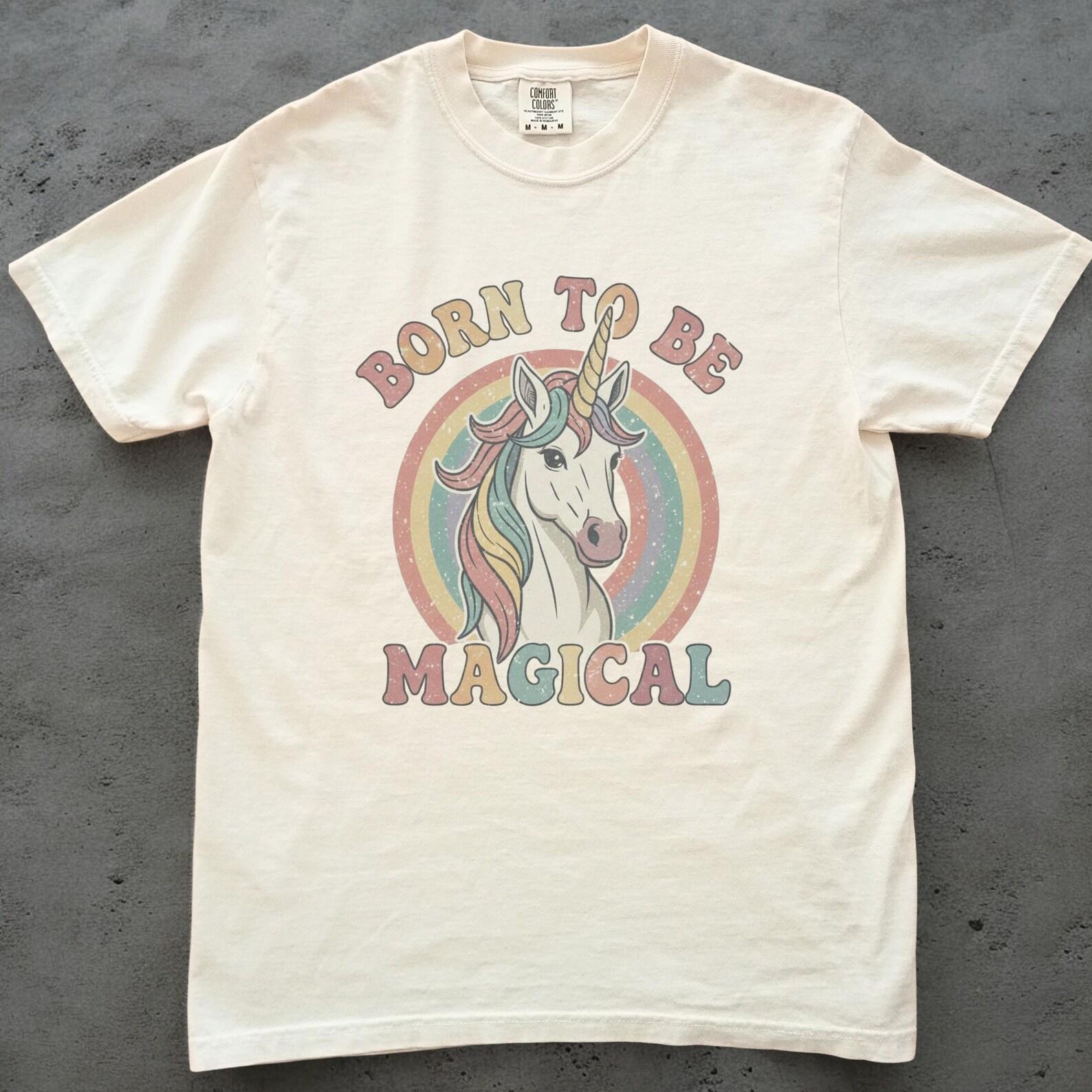 Born to Be Magical Unicorn Shirt, Rainbow Unicorn T shirt, Cute Magical Unicorn Tee, Fantasy Graphic Shirt, Gift for Unicorn Lovers 2XL