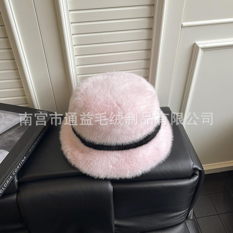 Women S Plush Bucket Hat Warm Windproof Autumn Winter Casual Hat