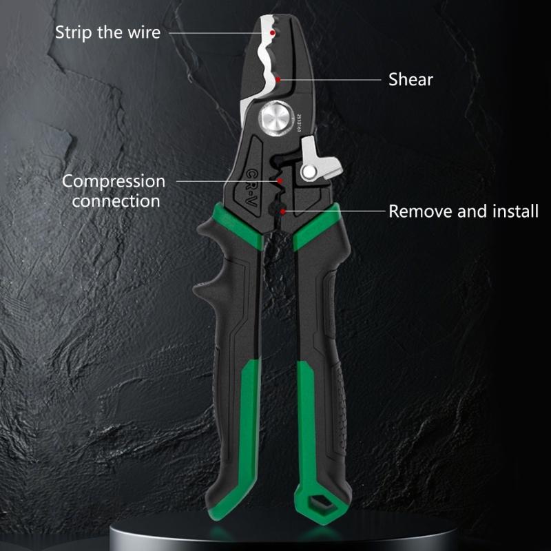 Heavy Duty 8Inch Wire Stripper And Cable Cutter With Precise Adjustment For Professional Electrical Work