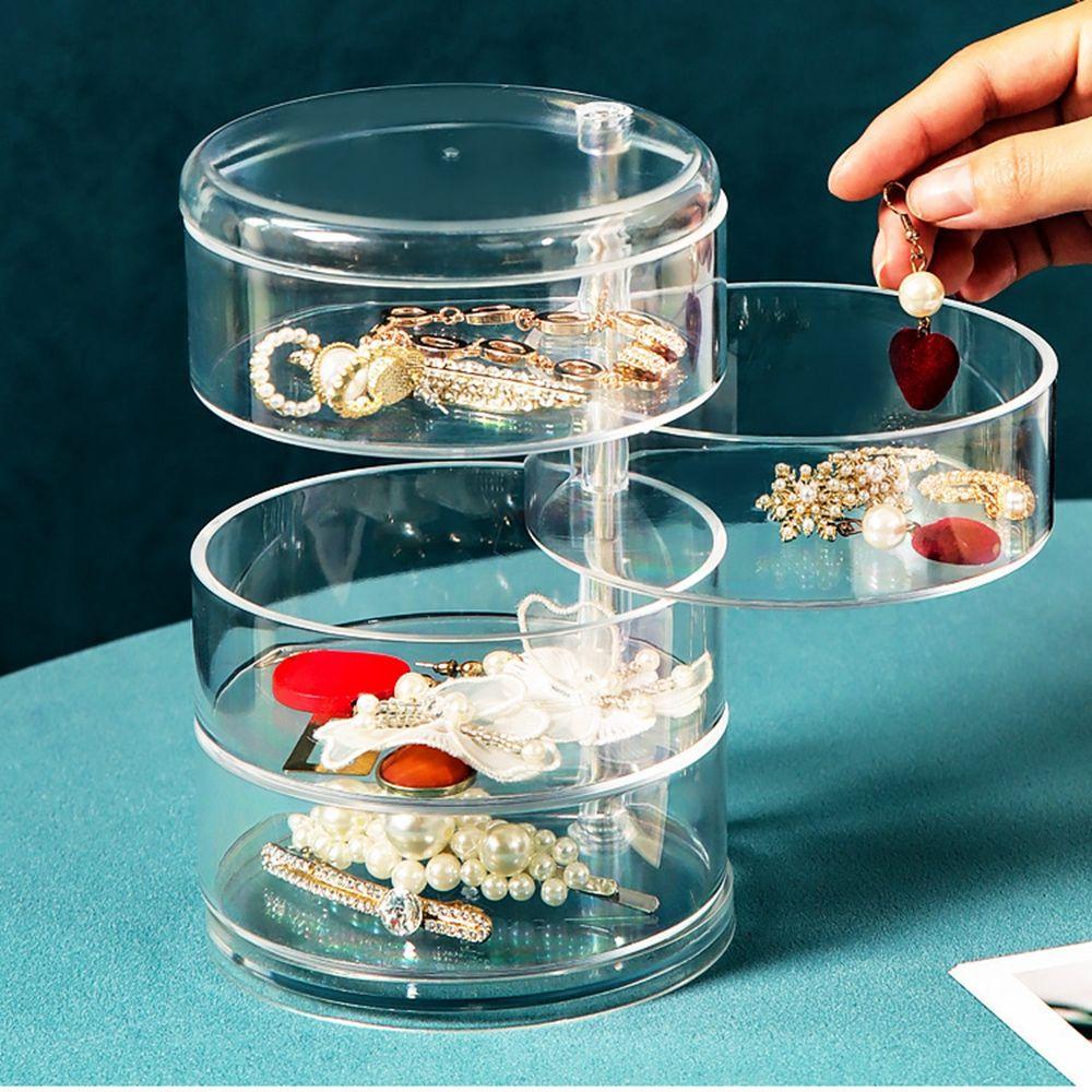 Case Multilayer Jewelry Box Ring Holder Storage Case Rotate Jewelry Boxes Ring Box Earring Storage