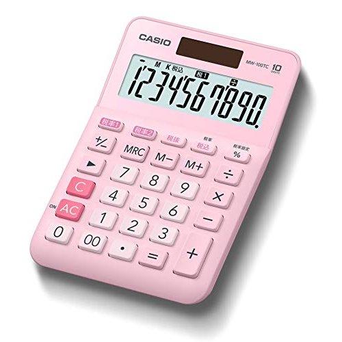CASIO W-Tax Rate Calculator MW-100TC-BK-N - 10-Digit, Solar & Battery, Desktop Calculator