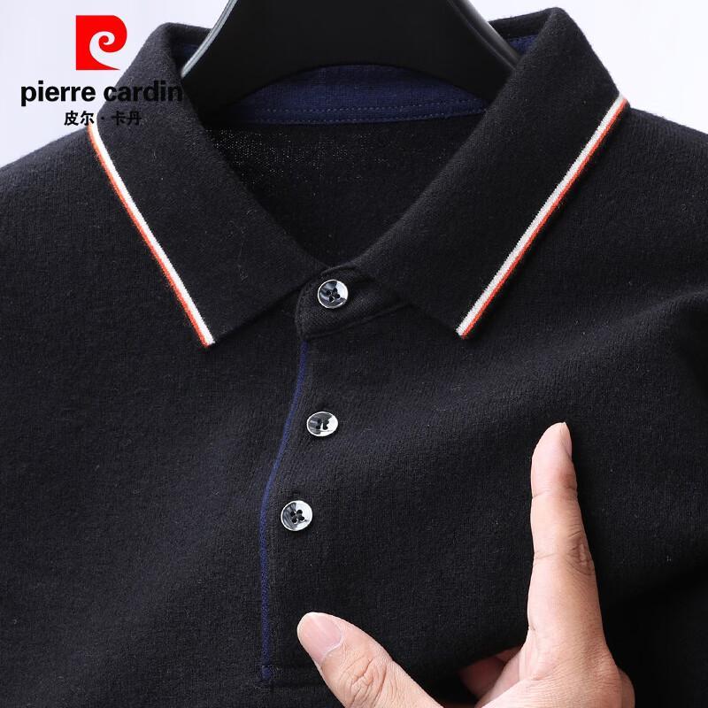 Pierre Cardin Men's 100% Pure Wool Turn-down Collar Pullover Sweater