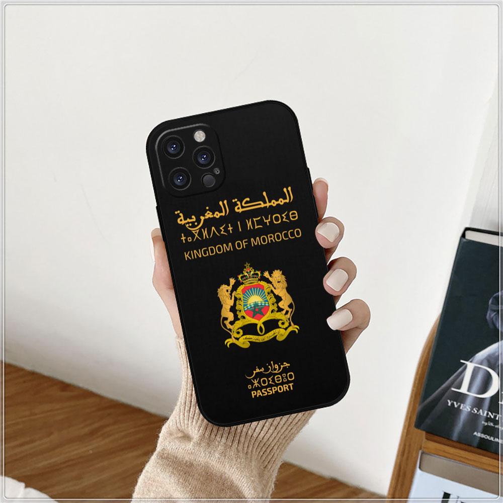 Moroccans Morocco Flag Passport Phone Case For Apple iPhone 15 14 16 13 12 11 Pro Max Mini 8 7 XS XR SE Shockproof Back Cover