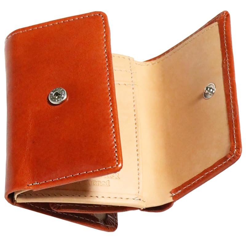 

[FashionBerry] brick genuine leather tochigi leather compact tochigi leather men s Thin small thin wallet trifold wallet trifold wallet tri-fold