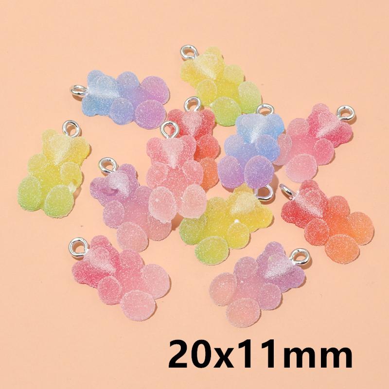 

10pcs Random Mix Resin Candy Bear Star Charms Pendant DIY Jewelry Making Accessories Findings for Earrings Necklace Keychains