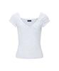 Peullijeunopallou Marin Strap Shirring Short Sleeve Top (White Melange)