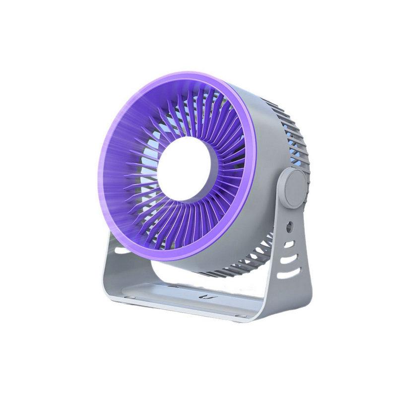 

USB Rechargeable Silent Turbo Fan for Wall or Desk Use Plug-in Version серый/фиолетовый