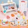 Ice Cream Counter Playset For Kids Montessori Pretend Play Food Toys Kitchen Accessories With Coin Role Play For Kids Girls Boys