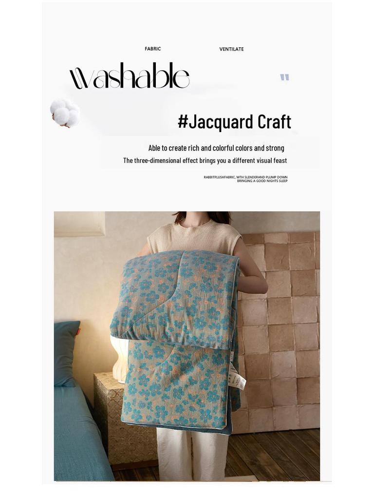 2026 A-Class Cotton Double Layer Jacquard Summer Quilt 4-Piece Set - Breathable, Non-Stuffy, Machine Washable Bedding