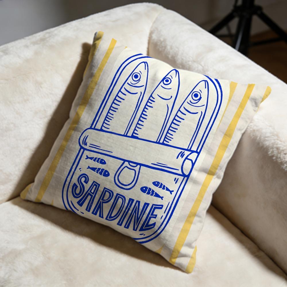 Sardine Can Cushion Cover Soft Decorative Pillow Case Suitable For Bedroom Sofa Car Travel Use