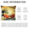 Japanese Waves Cushion Cover Silky Short Plush Double-Sided Printed Pillow Case For Sofa All Seasons Home Decor Gift
