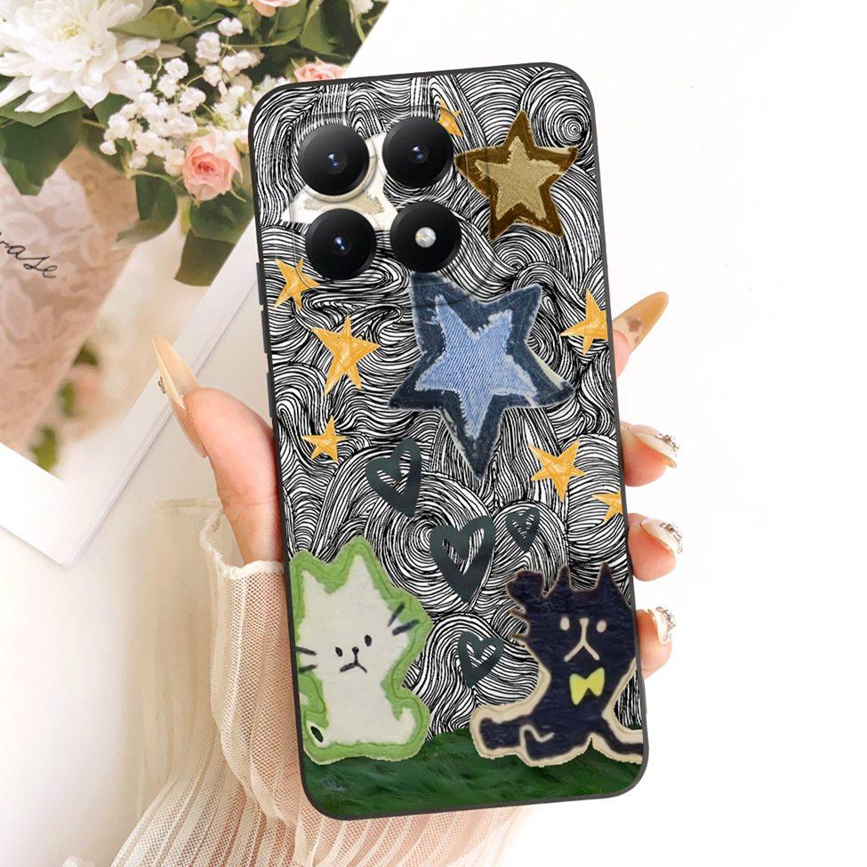 

Casing For Xiaomi 15T 5G Cover Silicone Luxury Fashion Flowers Kawaii Cute Painted Shockproof Phone Case 25069PTEBG Xiaomi 15T 5G