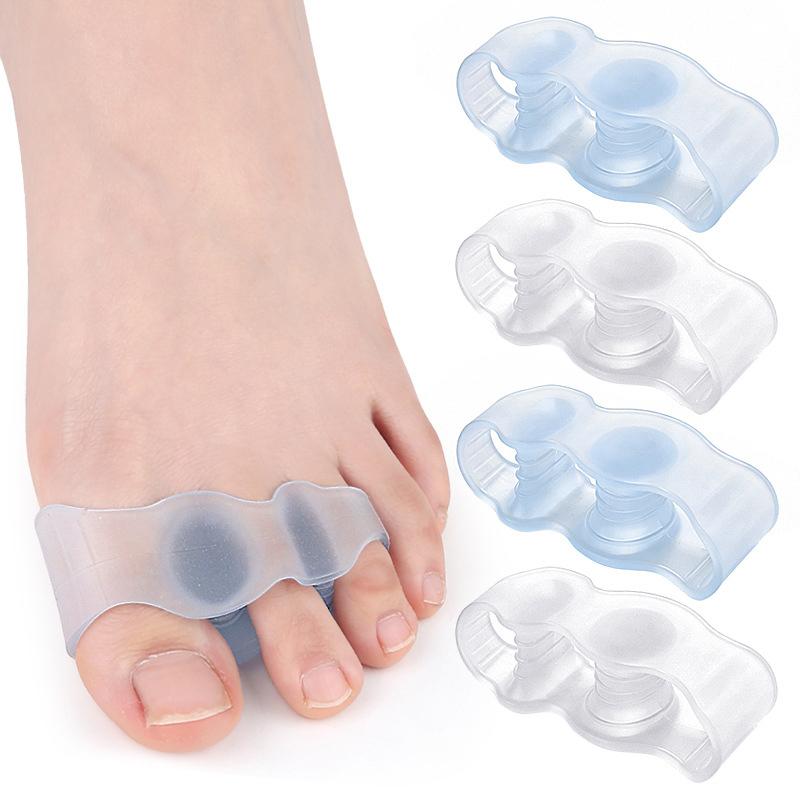 1Pair Gel Hard Silicone Toe Finger Separator 3 Hole Orthopedic Spacers Bunion Overlapping Hammer Foot Corrector