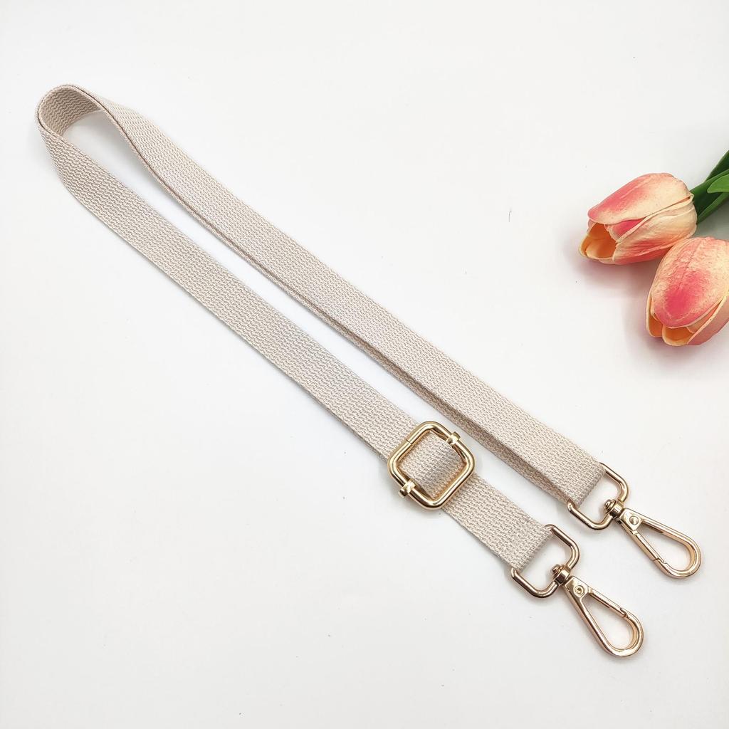 Adjustable 2cm Cotton Shoulder Strap - Solid Color Woven Replacement for Crossbody Bags