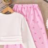 7-12Y Girls‘ Suit Summer Children's New Fashionable Printed Shirt + Trousers 2pcS Girls’ Long-sleeved Girls' Trousers